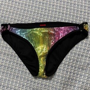 Bongo Swim Bikini Bottoms Sequins Rainbow Pink Yellow Purple Sexy Dance Party